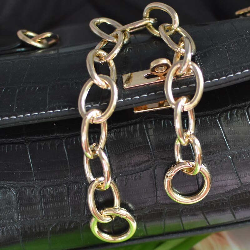 Corto 30cm cadena de Metal para bolso Correa manija de bolso: wide gold
