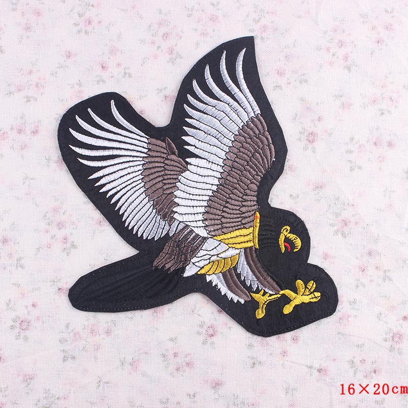 Parches de motociclista Punk para ropa, parches bordados con alas de calavera para ropa, pantalones vaqueros, chaqueta, apliques, insignias de parche para motocicleta: Azul