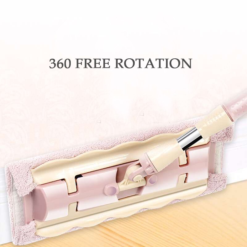 360 grad Spin Mop mit Große Mikrofaser Pads Flache Mopp Boden Teleskop Hause Griff Windows Küche Boden Reiniger Holz Keramik
