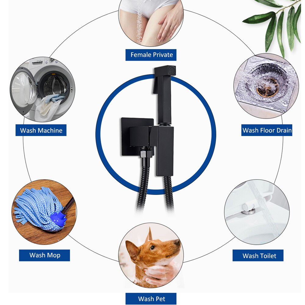 Quyanre Matte Black Bidet Shower Faucet Solid Brass Bidet Faucet Muslim Ducha Higienica Cold Water Mixer Tap Toilet Faucets