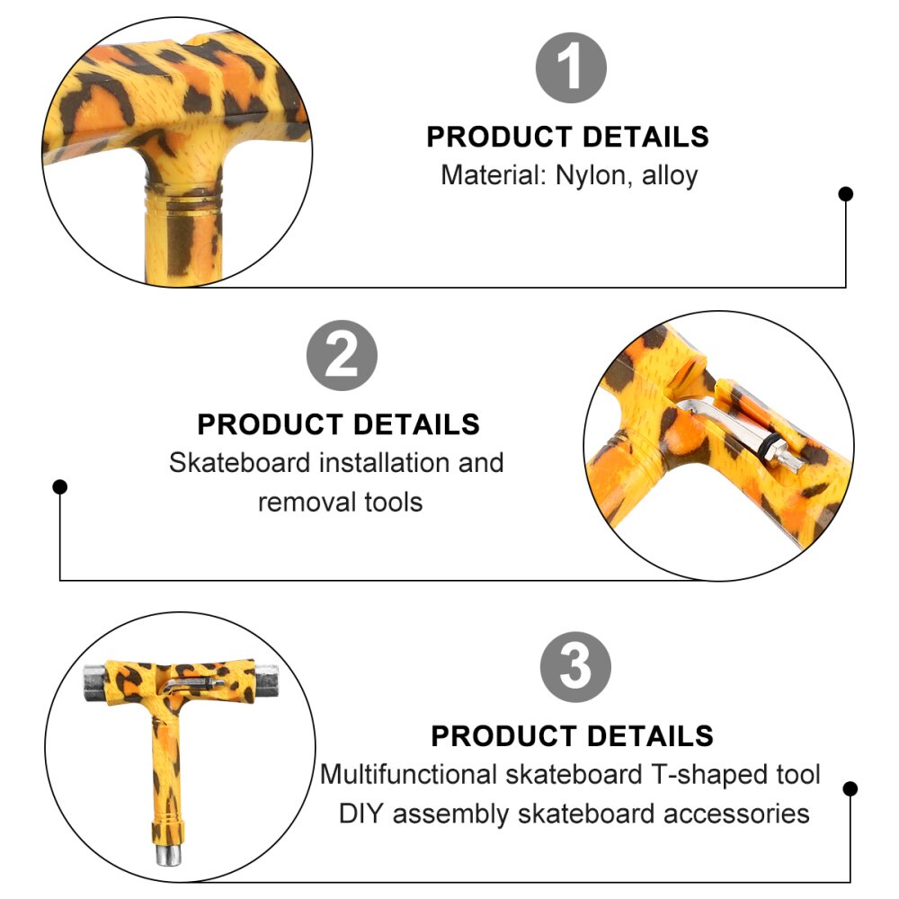 All-in-One Skate Tools Multi-Function Portable Skateboard T Tool Accessory