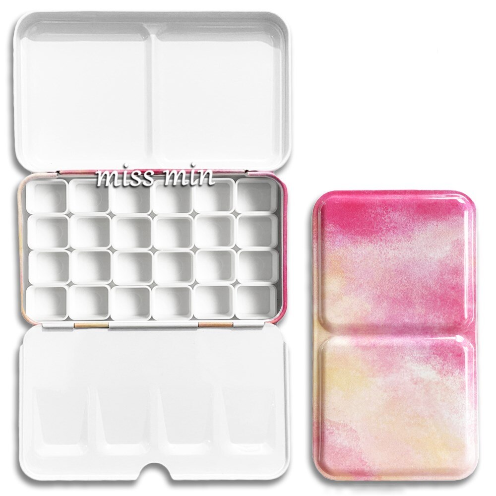 Portable Watercolor Paint Metal Empty Box Palette With 24 Grids Watercolor Paint Storage Tools Painting Art Supplies: Color 12 as picture