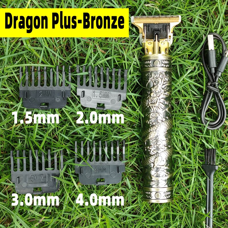 2022 Electric Hair Clipper Rechargeable 0mm Shaver Beard Trimmer Men Hair Cutting Machine Beard Barber Hair Cut: Dragon Plus Bronze