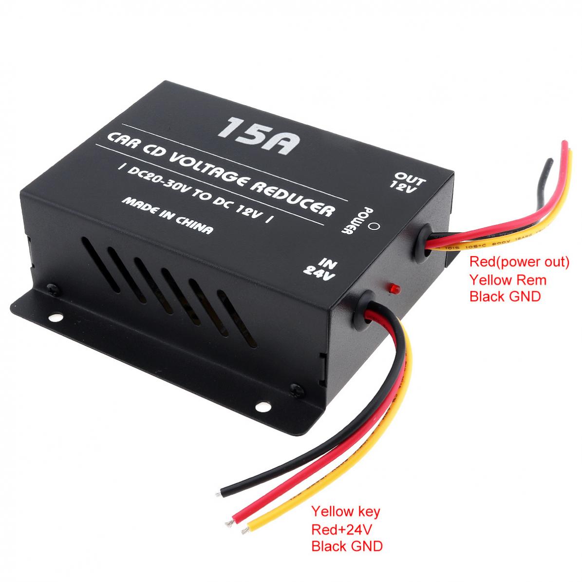 15a 180w dc 24v to 12v kraftomvandlare elektrisk inverterare spänningsreducerare nedtrappningstransformator