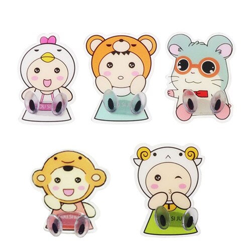 Cartoon Plug Holder Electrical Wire Organizer Storage Rack Wall Sticky Key Hook: Default Title