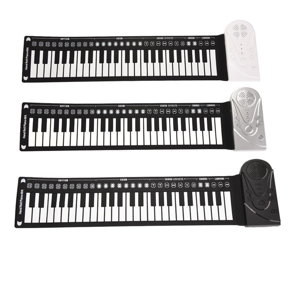 Acordeón plegable de 49 teclas para niños, Piano Electrónico principiante, instrumentos de iluminación musical para niños, para fanáticos de la música