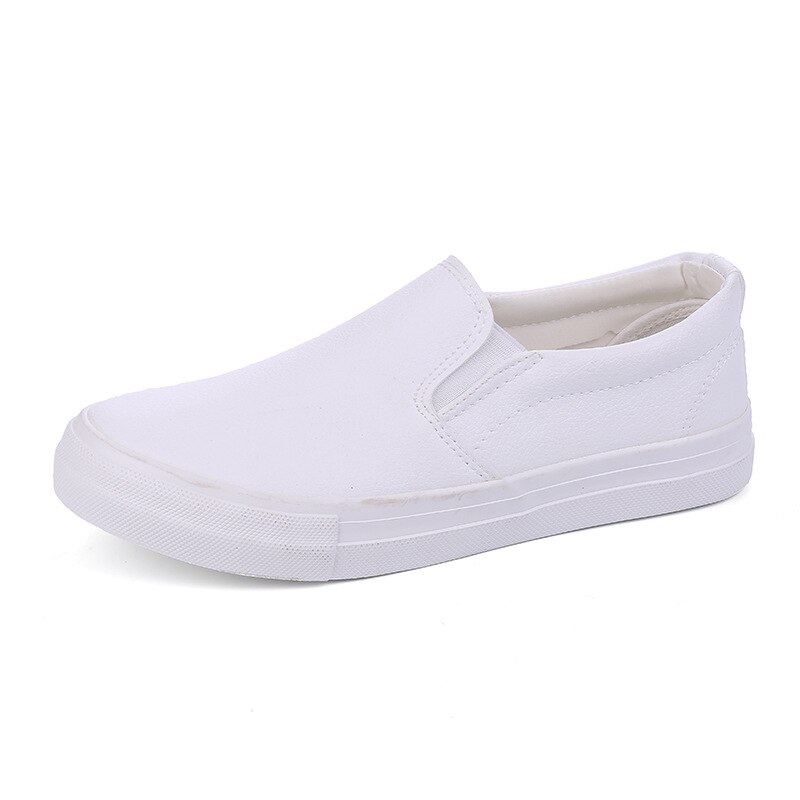 Forår og efterår hvide fritidssko til mænd sneakers loafers herresko street cool fodtøj lejligheder mandesko  u9-08: Hvid / 9.5