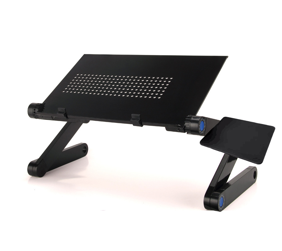 Mesa plegable de aleación de aluminio para ordenador portátil, soporte de escritorio con ventilador de refrigeración, doble ventilador, bandeja para cama, escritorio para oficina y estudio: Otros