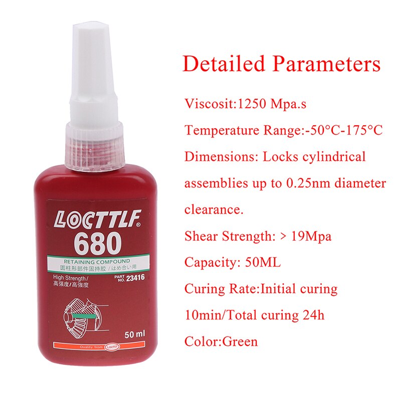 1PC 50ml Sealing Screw Glue Retainer Locking Adhesive Metal Screw Anaerobic Adhesive 243 340 Glue Locking Agent Anti-corrosion: Glue 680