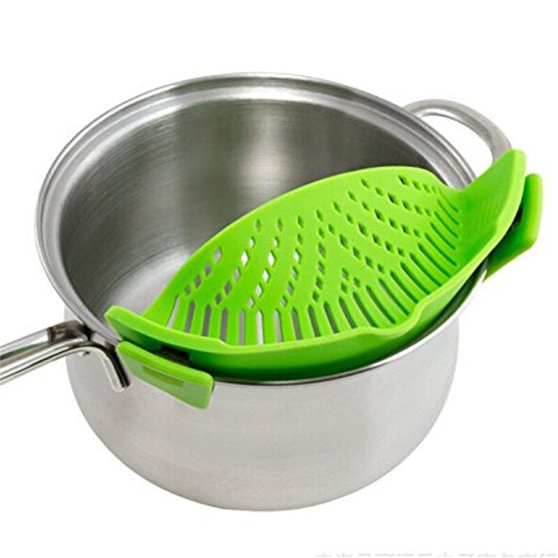 Silicone Pan Strainer Pan Strain Clip-on Pasta Food Convenience Various Colors Draining For Kitchen Tools