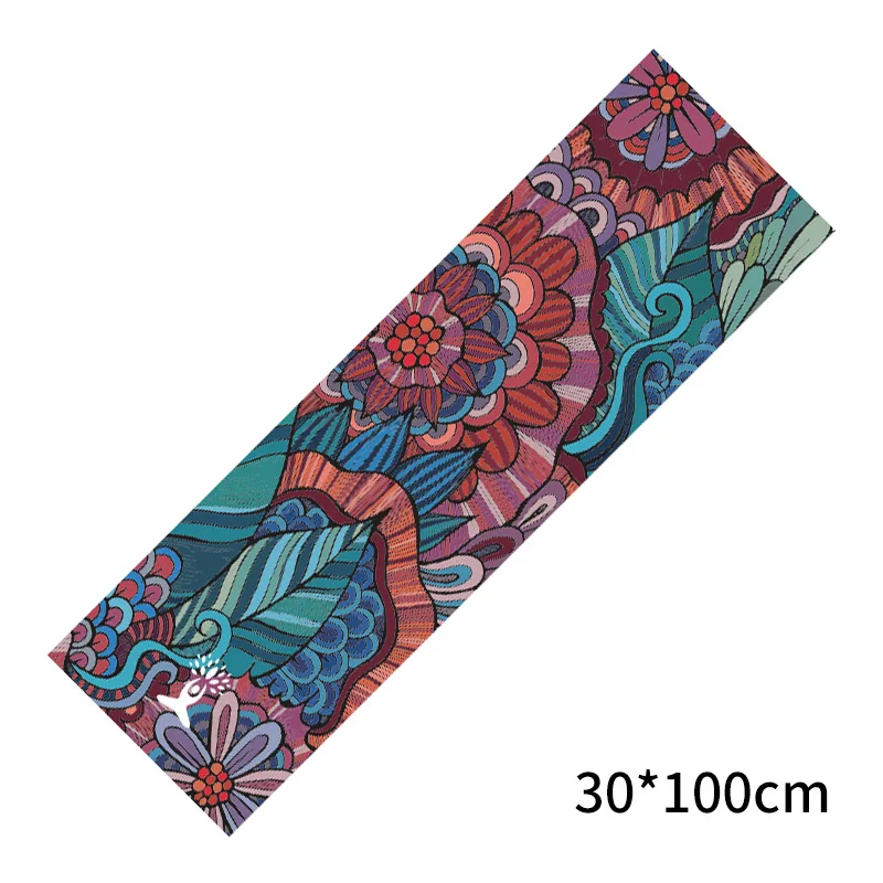 30*100 cm Gedruckt Yoga Handtuch Tragbare Doppel Schicht Nicht-Slip Matte Schutz Yoga Übung Pad Schnell Trocknend pilates Handtuch Decke: Black