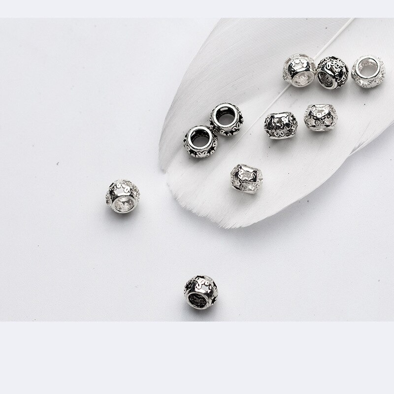 5Pcs 925 Sterling Zilver Spacer Charm Kralen Voor Diy Armband Maken Hollow Out Flower Losse Kralen Fijne Sieraden Accessoires