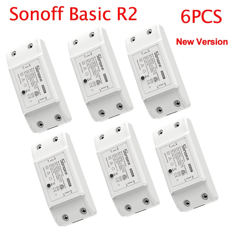 Sonoff Basic R2 Smart Switch Wifi Draadloze Smart Home Afstandsbediening Timer Diy Switch Via Ewelink App Werken Met Alexa google: Sonoff Basic 6pcs