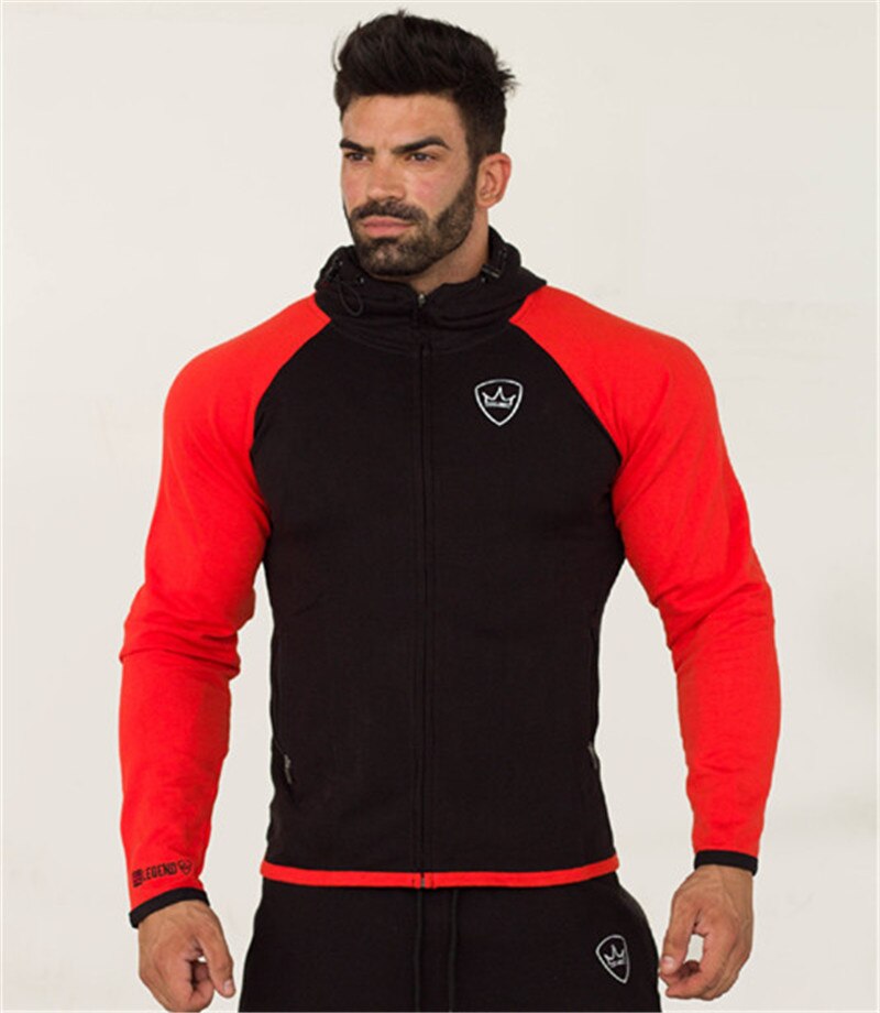 Männer Zipper Trainingsanzug Fitness Mantel Laufende Pullover Gym Training Outdoor Hoodie Weiche Pullover Spleißen Anzug Sportswear