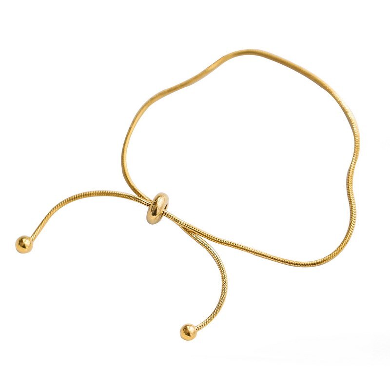 FFLACELL, clásico Simple, cadena de oro de serpiente, brazalete ajustable extraíble para mujeres, niñas, hombres, cuentas, joyería