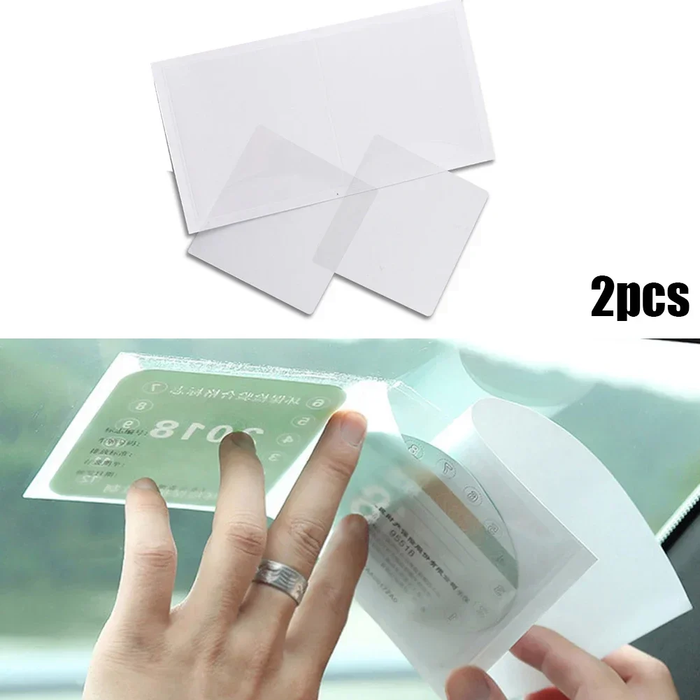 2PCS Car Styling Parking Permit Clip Car Fastener Card Bag Mount Fastener Organizer Windshield Ticket Holder For Parking Permit