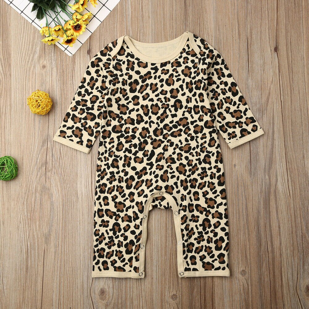 Bebiskläder nyfödd match bebis flicka pojke höst leopardkläder byxdress lekdräkt/skjortor topp +byxor 2 st outfits