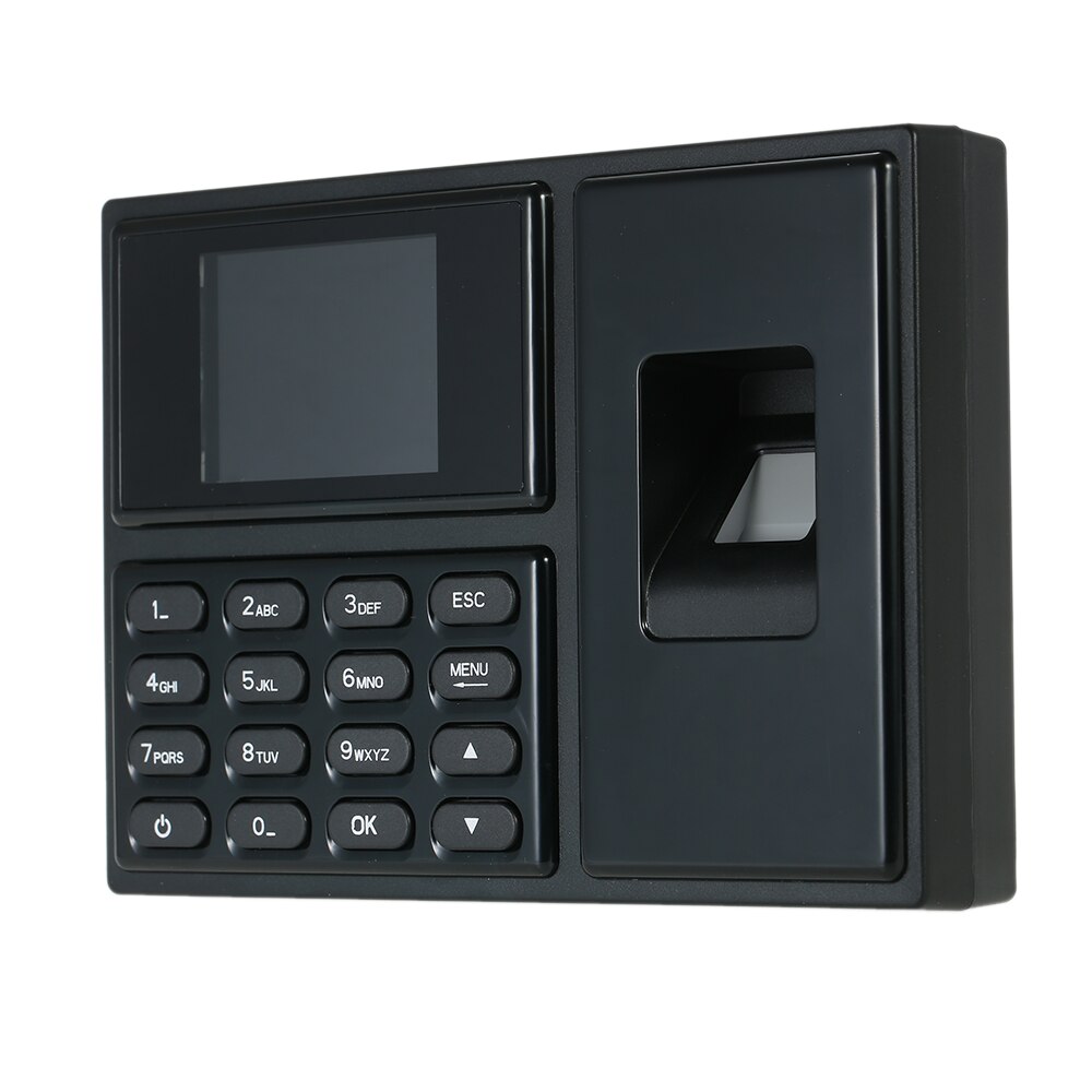 2.4 "tft lcd-skærm  dc 5v tids fremmøde ur biometrisk fingeraftryk adgangskode fremmøde maskine medarbejder check-in optager