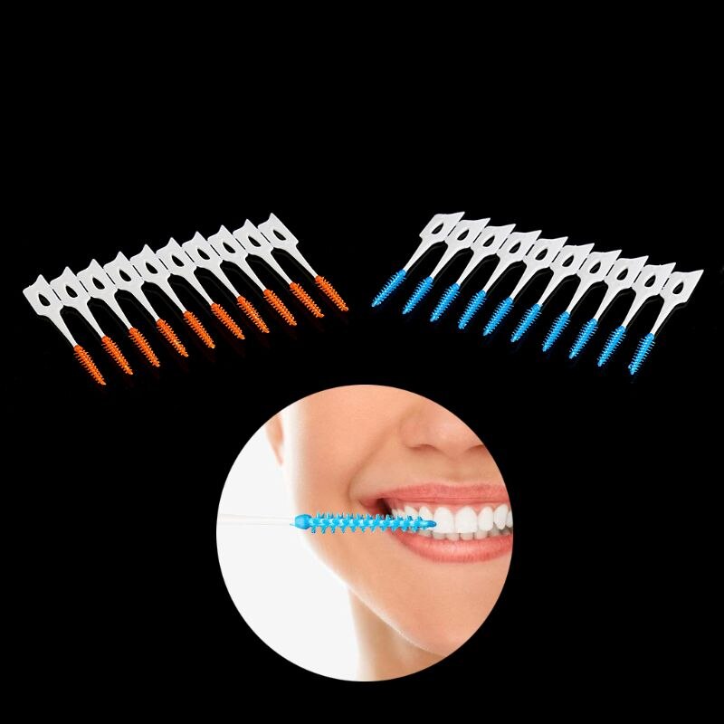 80 Pcs Zachte Massage Tandvlees Tandvlees Rager Massage Tandenstoker Tandenborstel Floss Tandheelkundige Flosser Pick Tand Schoon Gereedschap