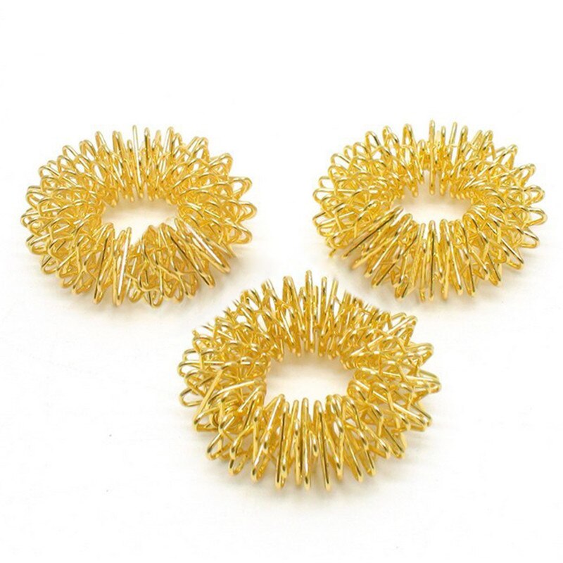 5Pcs Finger Massage Ring Acupuncture Ring Health Care Body Massager Relax Hand Massage Finger Lose Weight: Yellow(5Pcs)