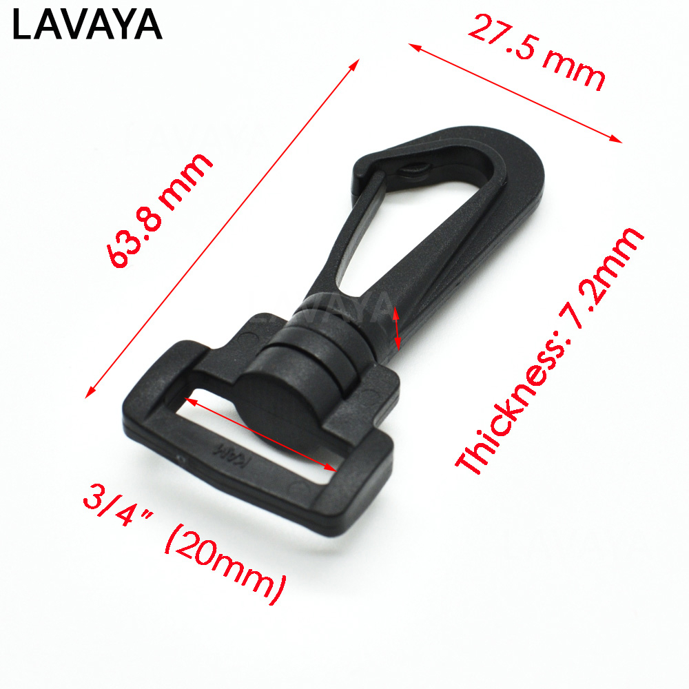 2pcs 6 Size Pick Webbing 1/2"~2" Plastic Swivel Snap Hooks Hardware Side Release Buckle Paracord Backpack Straps Bag Parts