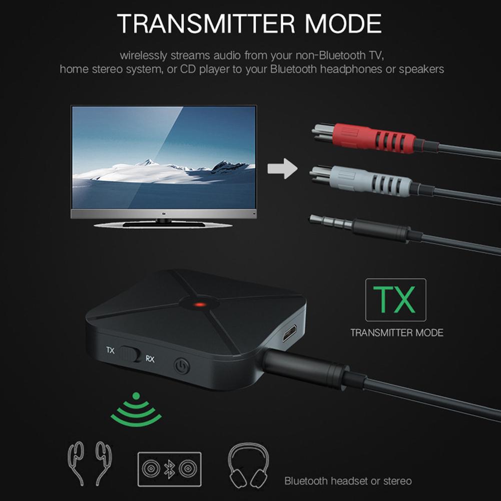 2 in 1 Bluetooth Receiver Transmitter TV Computer BT4.2 Wireless Audio Adapter Operating Range Greater than 10 meters