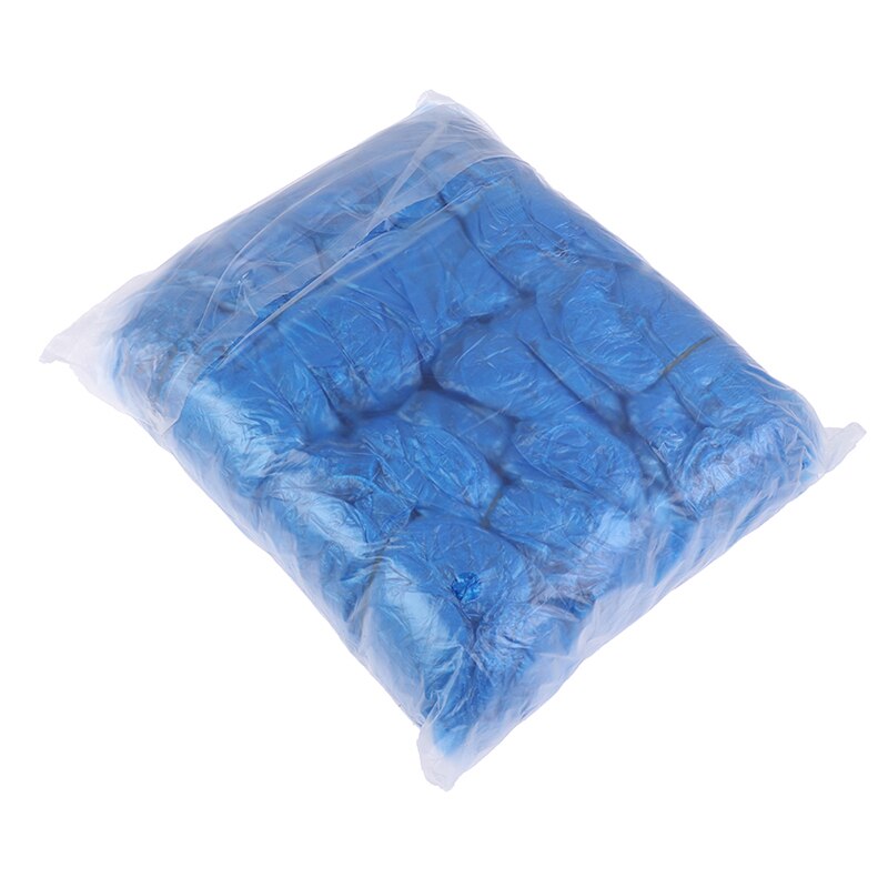 100 PCS Disposable PE Plastic Boot Covers Rain Shoe Cover Overshoes Waterproof Elasticated Prevent Wet Family Tools
