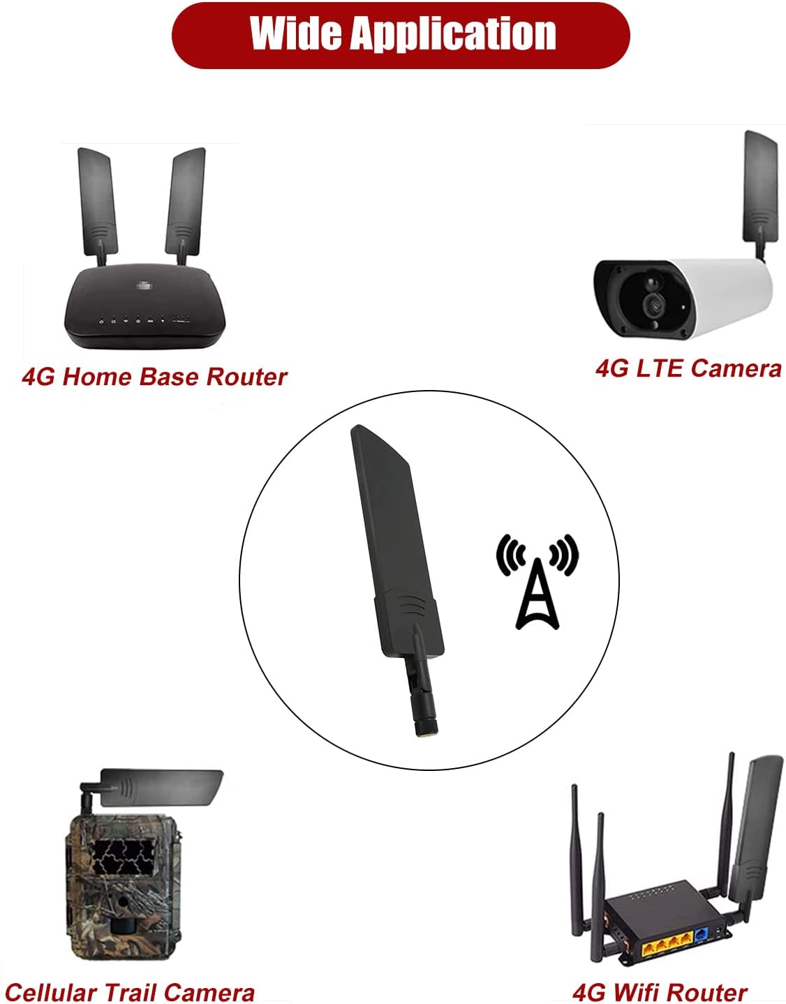 100% oryginalna antena zewnętrzna 5G 4G LTE SMA robić routera modemu 40dBi składany wzmacniacz sygnału szeroki zakres 600 ~ 6000Mhz