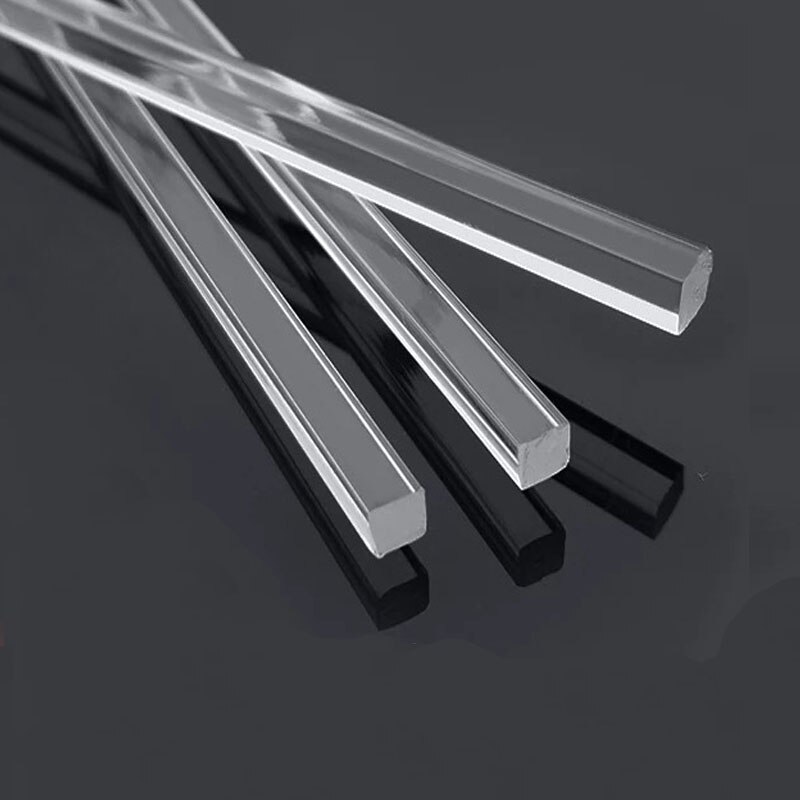 1 st. 8 mm x 8mm vierkante acryl staaf plexiglas staaf acryl transparant kwartet staaf pmma lamp verlichting 100/200/300mm lang