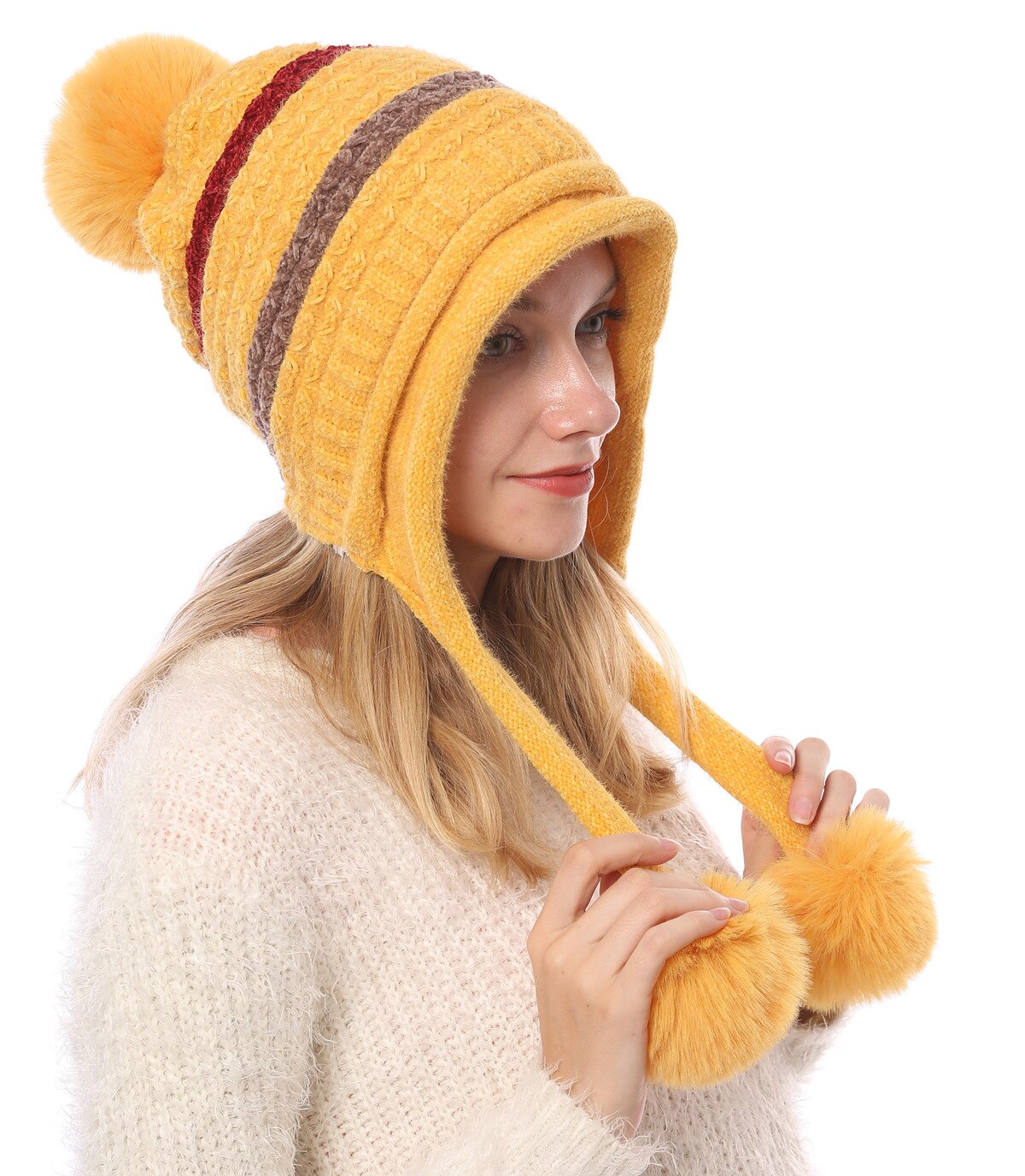 Bonnet de randonnée en tricot de fourrure pour – Grandado