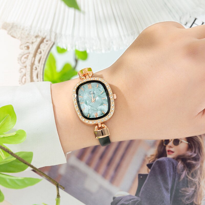 Vrouwen Horloges Armband Sterrenhemel Dames Armband Horloge Marmer Casual Lederen Quartz Horloge Klok Relogio Feminino
