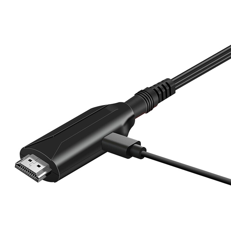 Convertidor HDMI Compatible con Scart con Cable de 1m, salida HDMI, compatible con interruptor 720P/1080P, adaptador AV para hdTV
