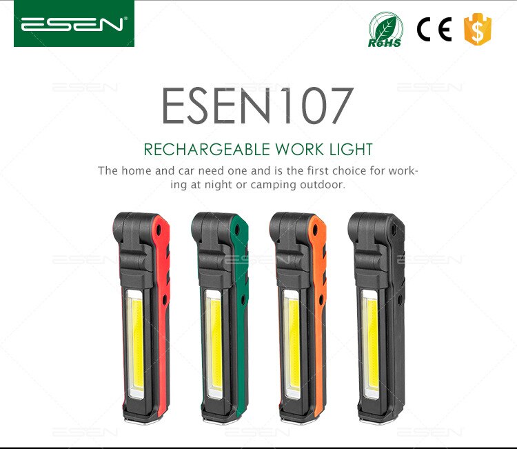 Cob Draagbare Spotlight Werk Licht Led Usb Oplaadbare Power Bank 2 Modi Haak Case Magnetische 18650 Batterij Waterdicht