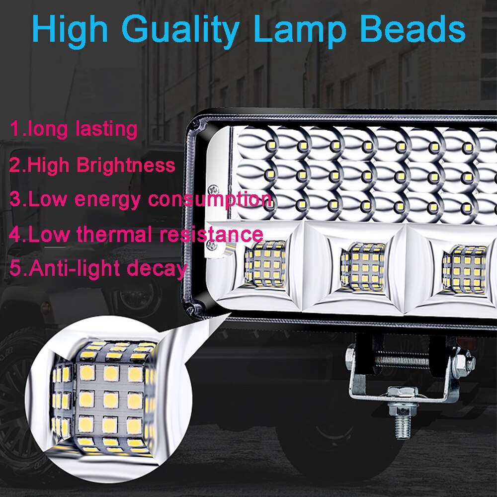 Bil led arbeidslys bar 12v 4 x 4 24v offroad suv lastebil traktor tåkelampe dampskip gravemaskin bulldoser kran hogstmaskin frontlykt