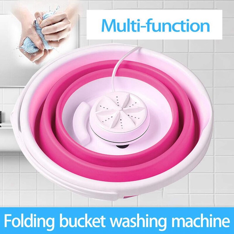 Folde vaskerum kar bærbar usb mini vaskemaskine, automatisk tøj vask spand til hjemmecamping 5v