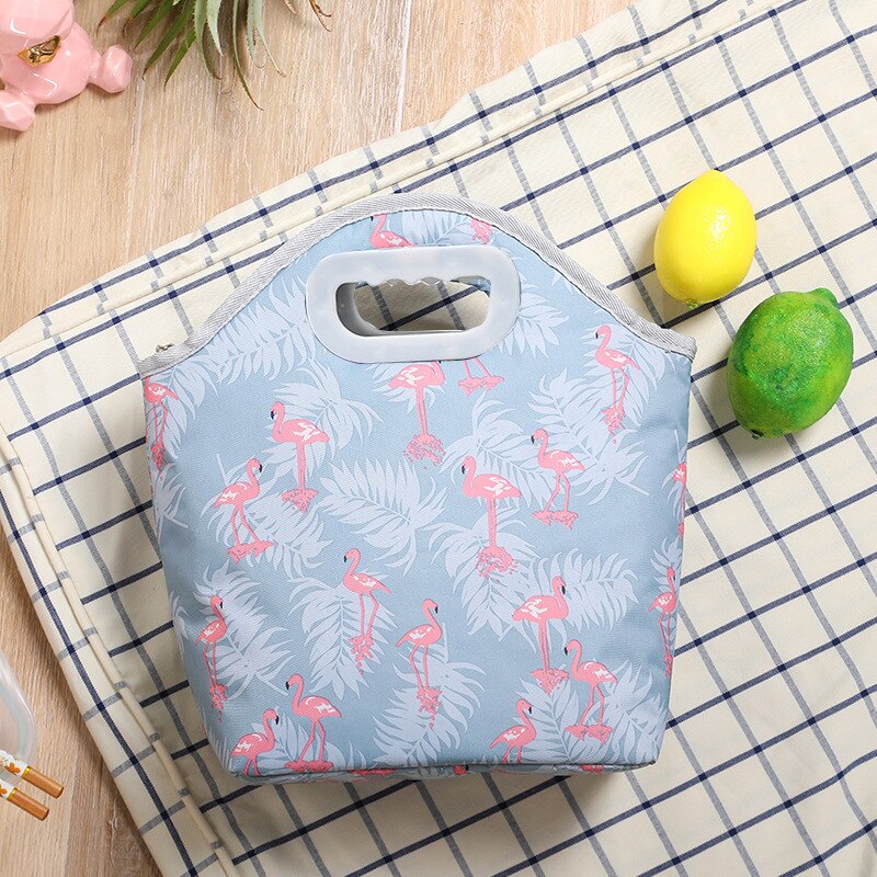 Bonamie Leuke Cartoon Flamingo Lunch Tas Geïsoleerde Tote Koeler Thermische Voedsel Picknick Ijs Zak Voor Vrouwen Kind Grote Capaciteit Pakket