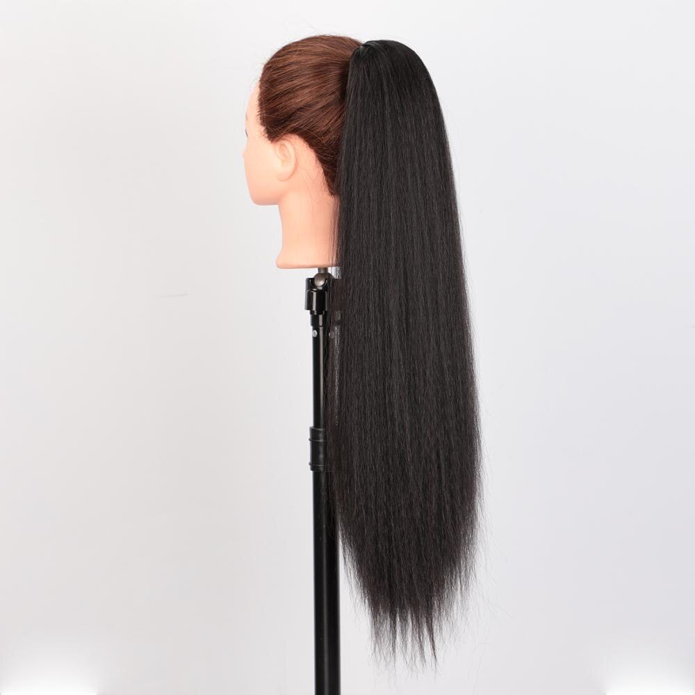 Aisibeauty pitkä afro kinky kihara poninhäntä hiustenpidennys 22 tuumaa synteettinen kiristettävä maissihiuspala naisille musta luonnollinen: Pt619-2