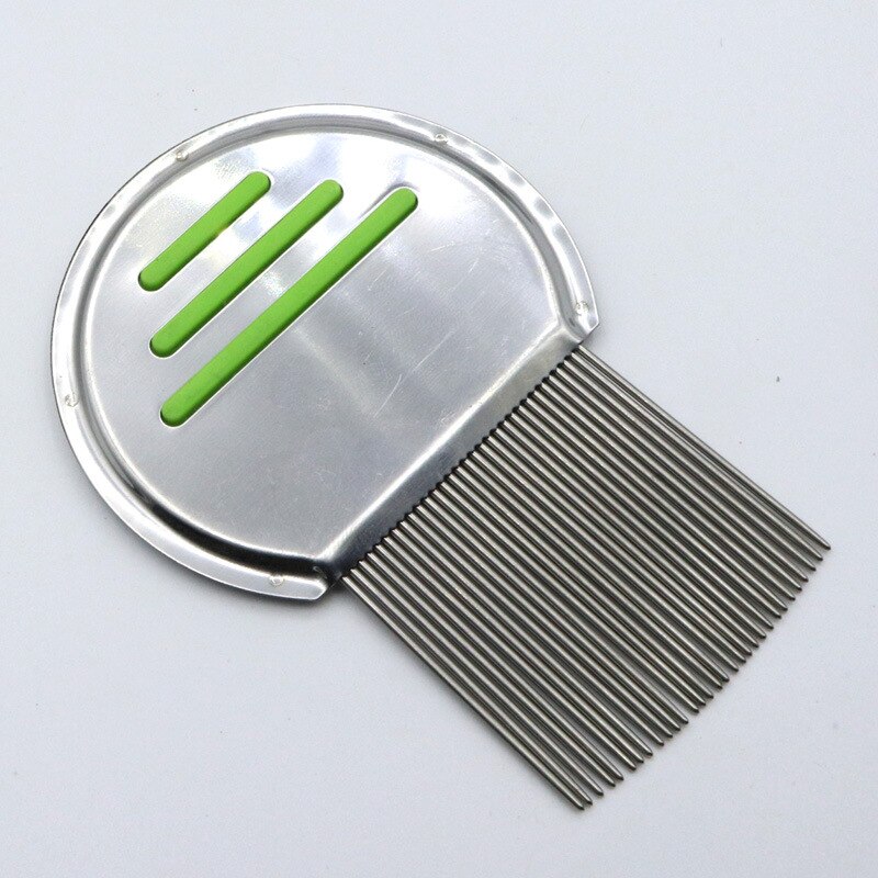 The Semicircular Long Needle Grate Comb Dogs Pet Comb Stainless Steel In Addition Flea Comb Dog Cat Grooming cleaning tools: Green light needle