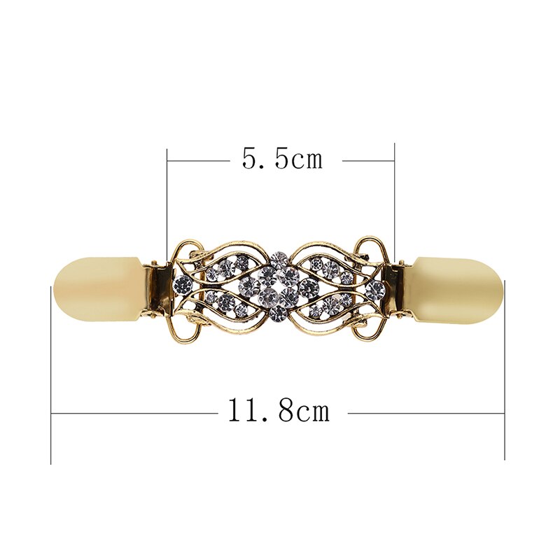 retro strass hohl damen brosche strickjacke zur Seite fahren Clip kragen schnalle schal brosche Clip schnalle glitzernd