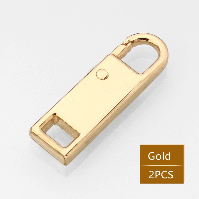 2pcs zippers puller Tab Replacement Metal Zipper for clothes Zipper Extender Tab Fixer Zipper Sliders Jacket Detachable Zipper: C Gold--2PCS