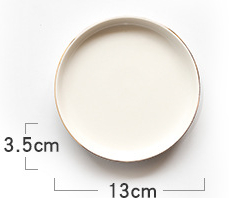 Plateau à Dessert en céramique, feuilles d'ananas, bijoux plat or argent blanc noir boucles d'oreilles anneau assiette décorative bols: F
