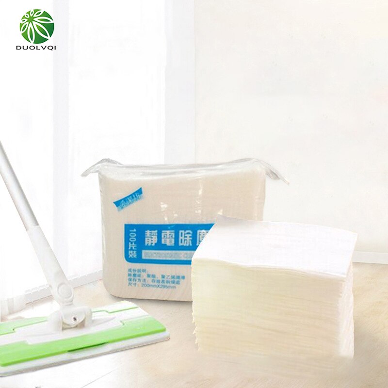 100pcs/Pack Electrostatic Dust Removal Paper Cleaning Cloth Rag Scouring Pad Disposable Mop Replacement Paper Kichen Accessories