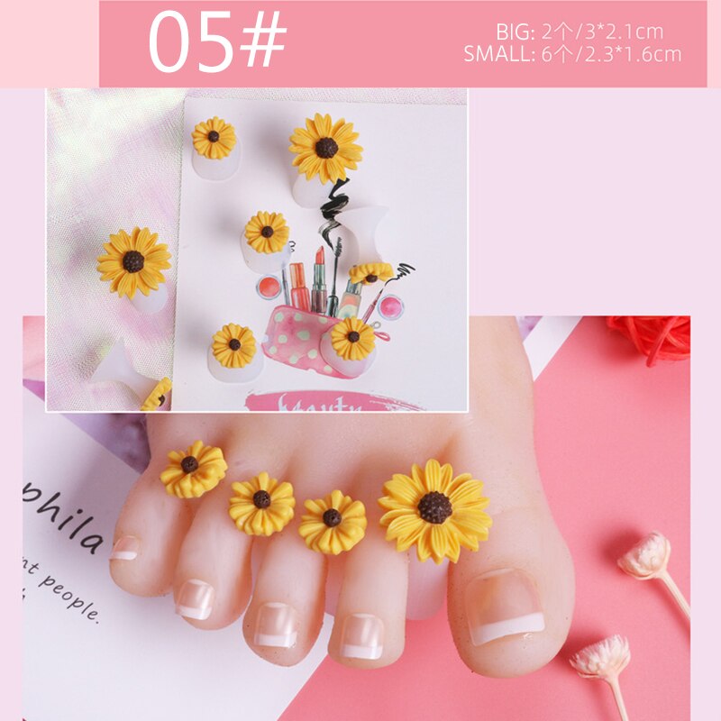 Separador de dedos de silicona suave para manicura y pedicura, herramienta artística para cuidado de los pies, 8 Uds.: Gris oscuro