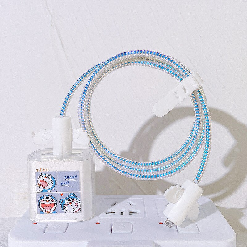Nowa osłona kabla dla iPhone 12 11 szybkie ładowanie 18/20 W wtyczka ochraniacz kabel danych USB ochrona linii Sprial kabel ochronny: 010