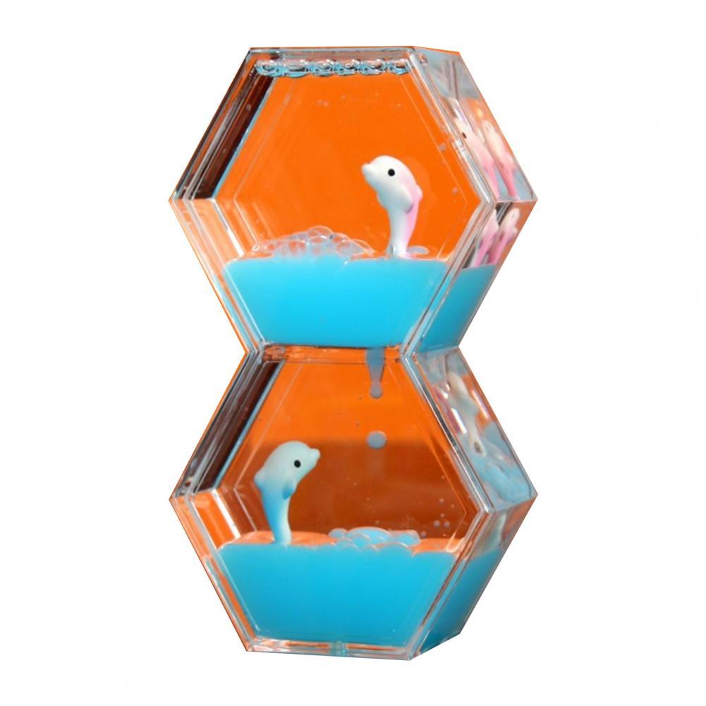 Liquid Timer Fancy Small Desktop Liquid Hourglass Timer Transparent Frame Oil Hourglass