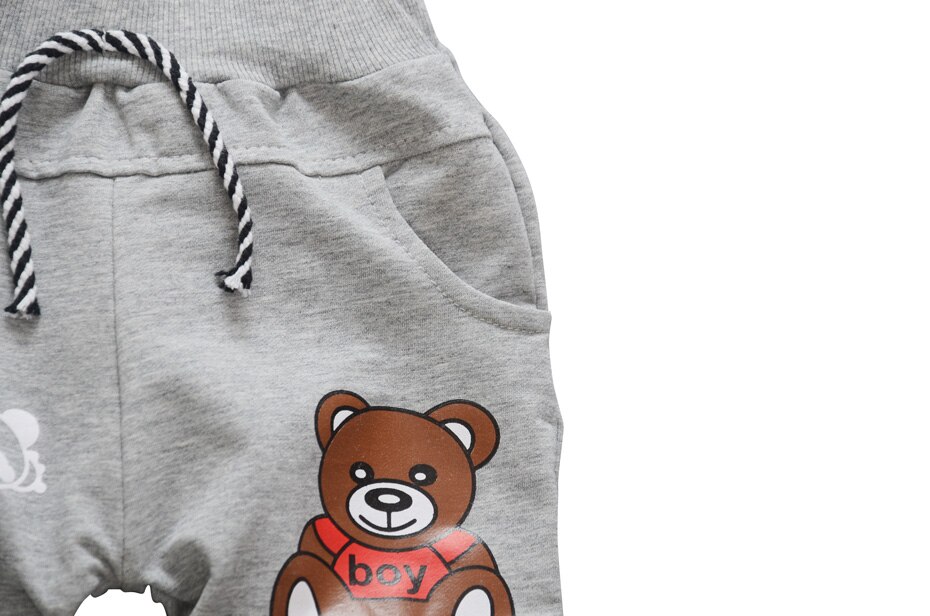 Daivsxicai Pants Boys Cotton Casual Cute Cartoon Bear Pants Baby All-Match Newborn Pants For Children 7-24 Month