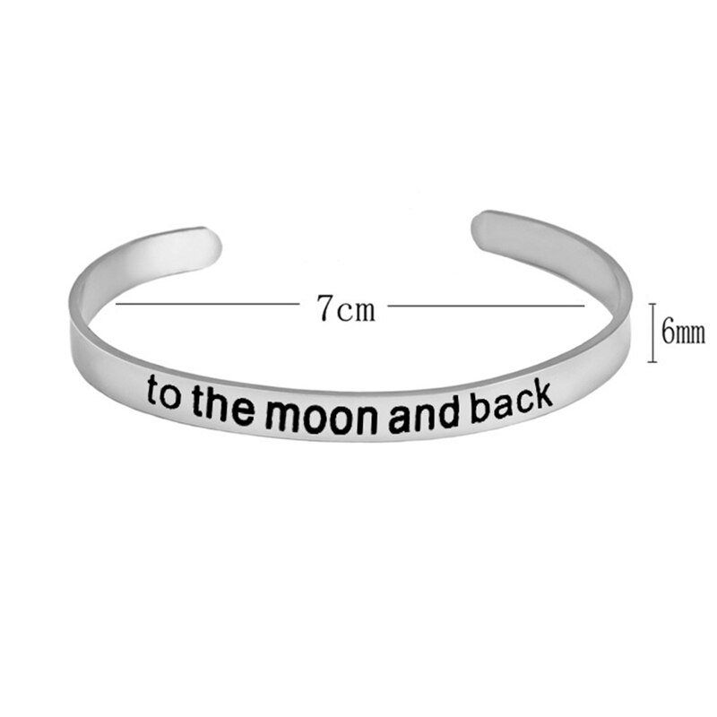 Elegante à lua e volta curvo rotulação titânio pulseira de aço