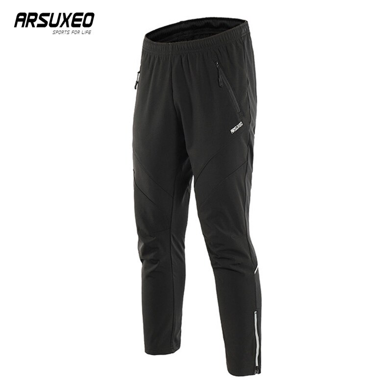 Arsuxeo Winddicht Warm Fiets Broek Mannen Fleece Winter Fietsen Broek Mtb Waterdichte Broek Fiets Broek Lange Broek