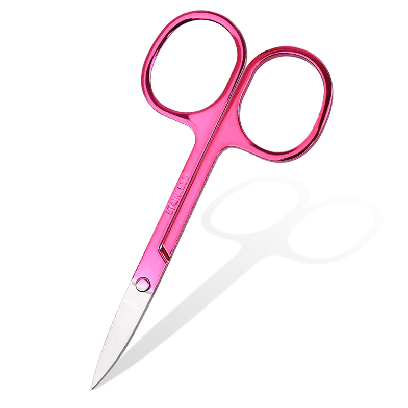 Ciseaux à sourcils en acier inoxydable, coupe-cils, pour le visage, le nez, épilateur, manucure, cuticules, beauté, outils de maquillage, 1 pièces: Orange