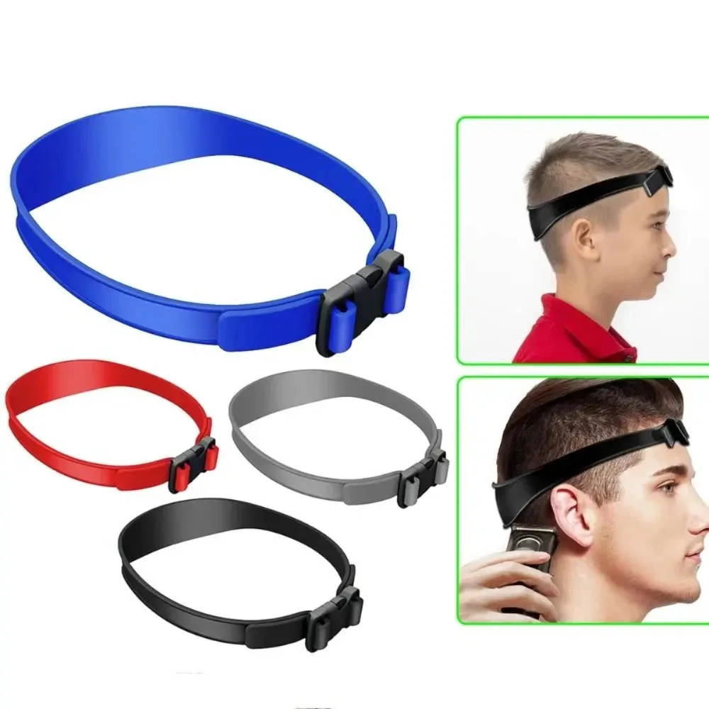 Modelo de barbear de decote e guia de corte de cabelo, faixa de corte de cabelo de silicone curvada ajustável para cortes de cabelo domésticos diy, zumbido, atarraxamento de desbotamento